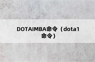 DOTAIMBA命令（dota1 命令）